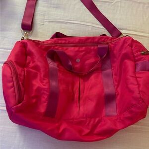 Hot pink lulu lemon duffle bag